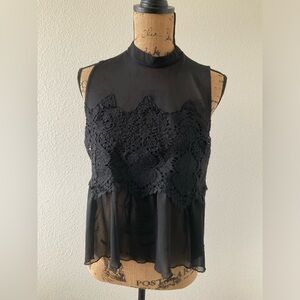 Y2K Vintage Elegant Black Lace Top by It girl